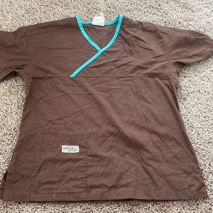 Scrub top brown urbane scrubs size medium